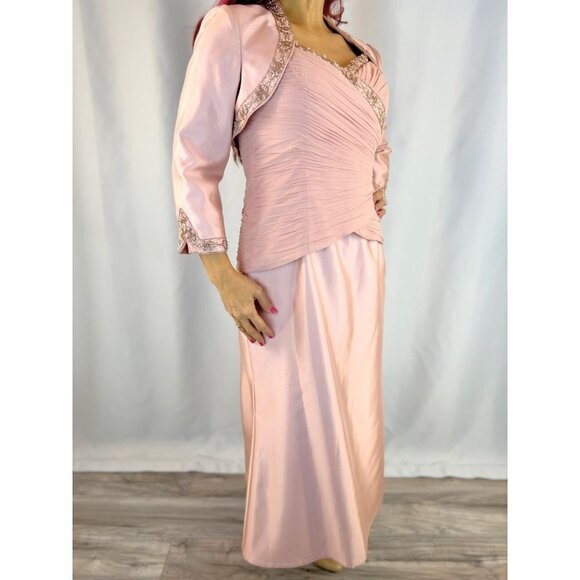 Cachet Vintage VTG Pink Tea Length Dress and Jacket Pair - Picture 6 of 14